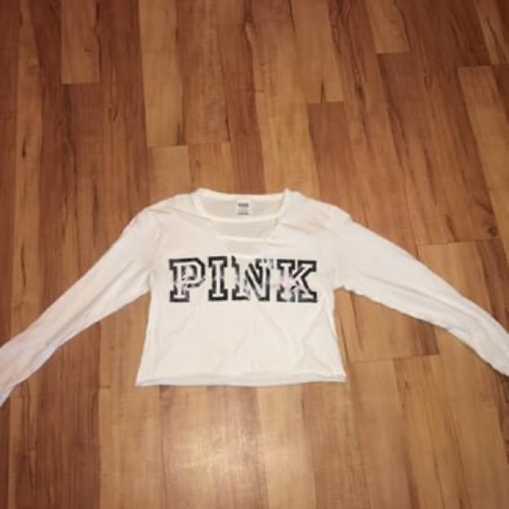 PINK Victoria’s Secret White Thin Long Sleeve